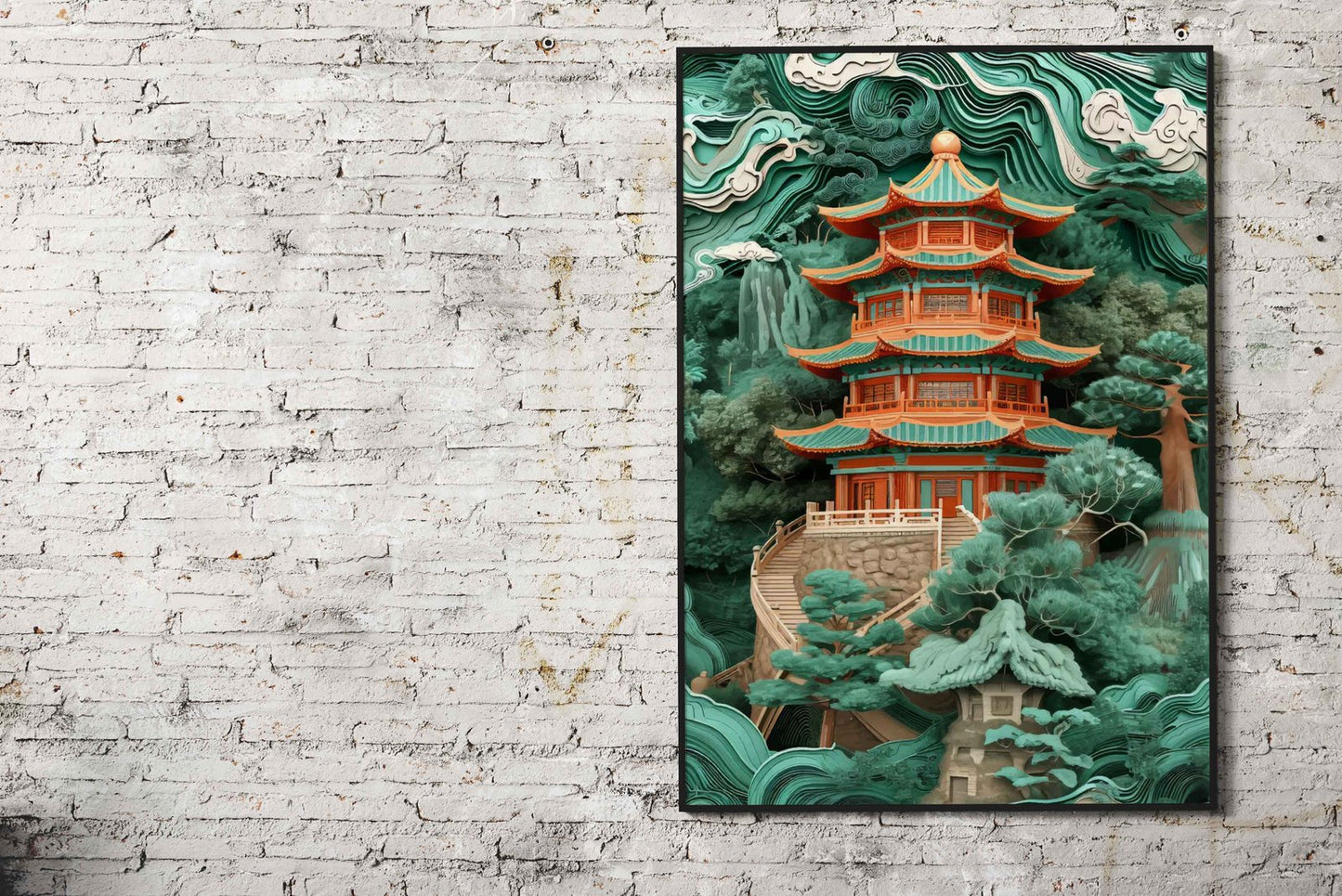 Majestic Chinese pagoda Asian Style Poster | Wall Art for Home & Office | High-Quality Print - High-Quality Visual Display