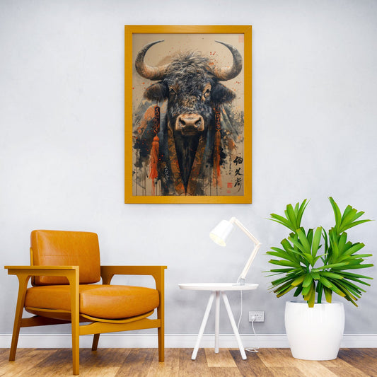 Majestic Ox in Hanfu Asian Style Poster | Wall Art for Home & Office | High-Quality Print - High-Quality Visual Display