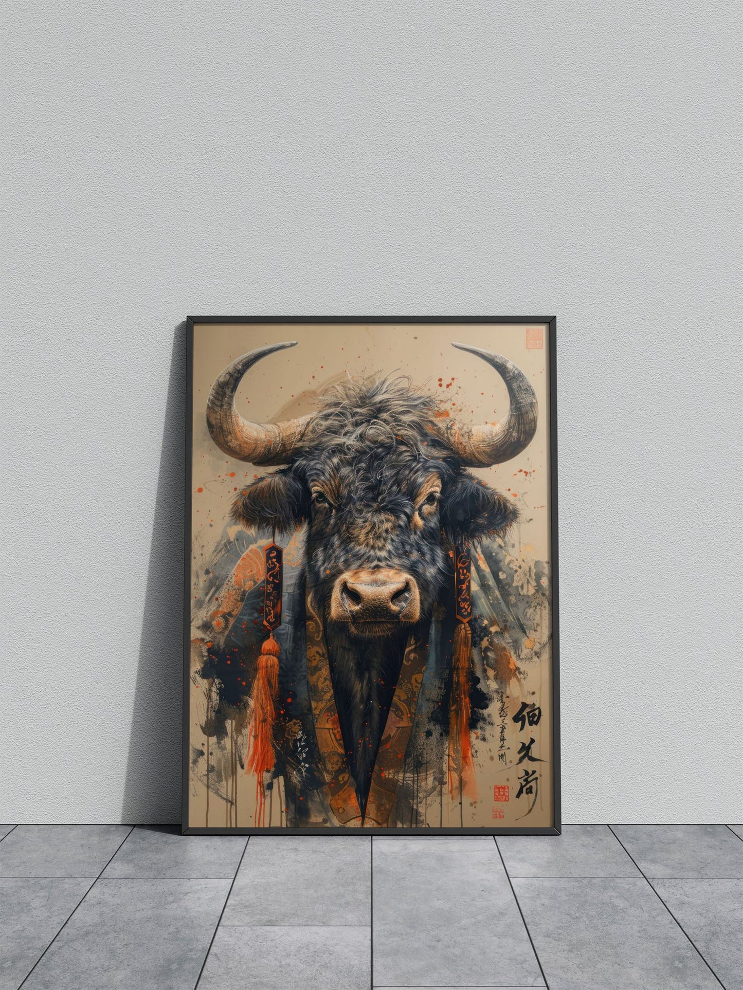 Majestic Ox in Hanfu Asian Style Poster | Wall Art for Home & Office | High-Quality Print - High-Quality Visual Display
