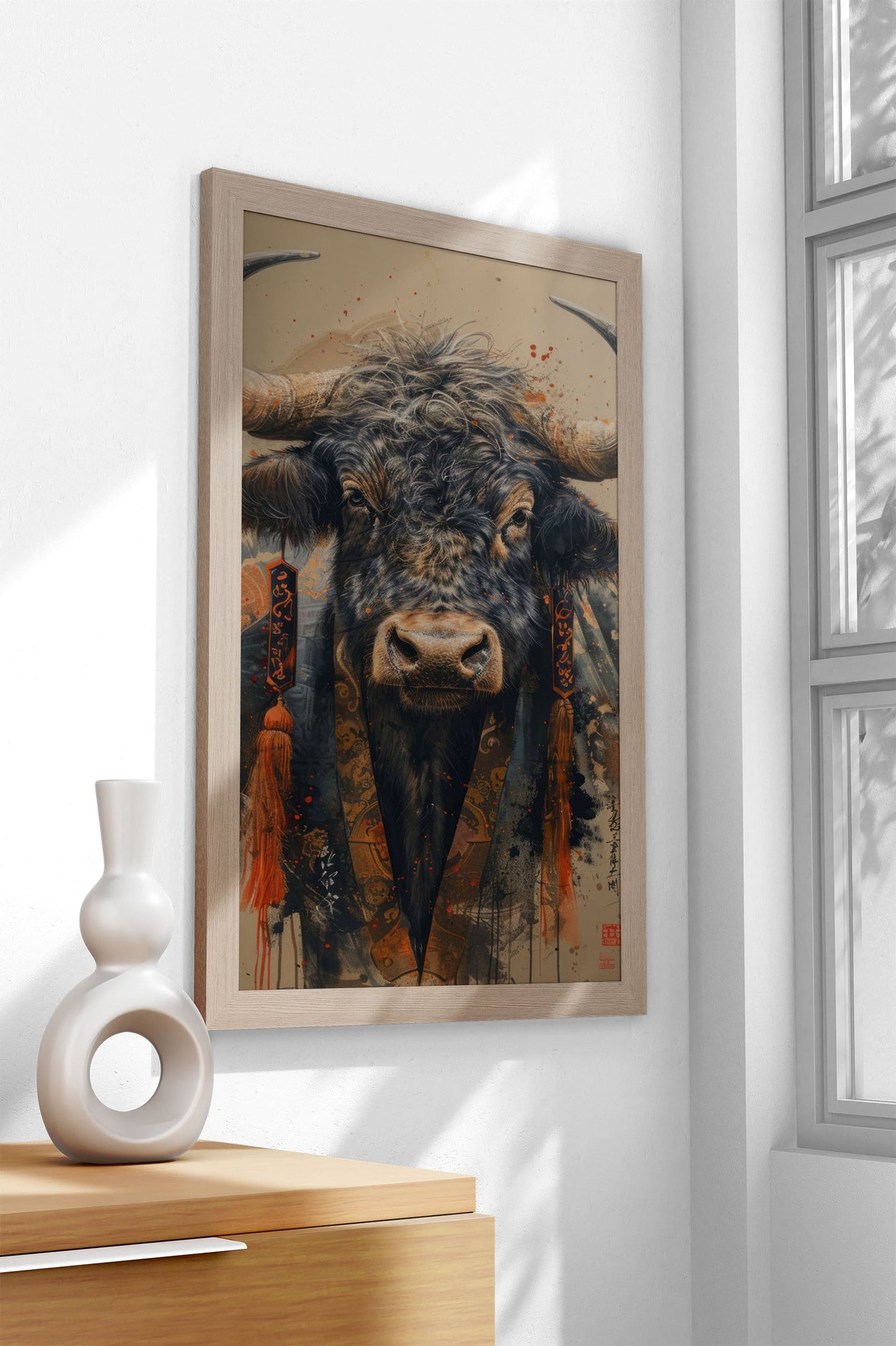 Majestic Ox in Hanfu Asian Style Poster | Wall Art for Home & Office | High-Quality Print - High-Quality Visual Display