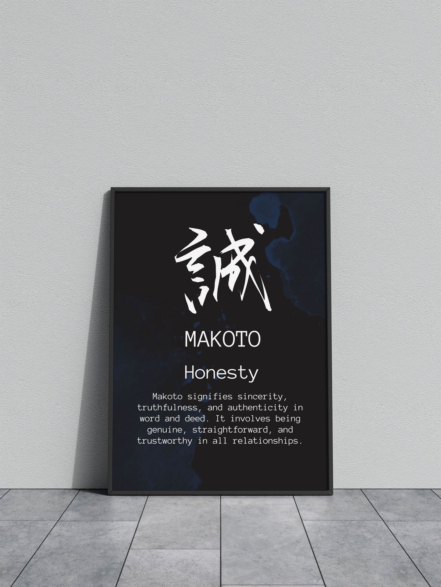 Makoto Bushido Code Black Asian Style Poster | Wall Art for Home & Office | High-Quality Print - High-Quality Visual Display