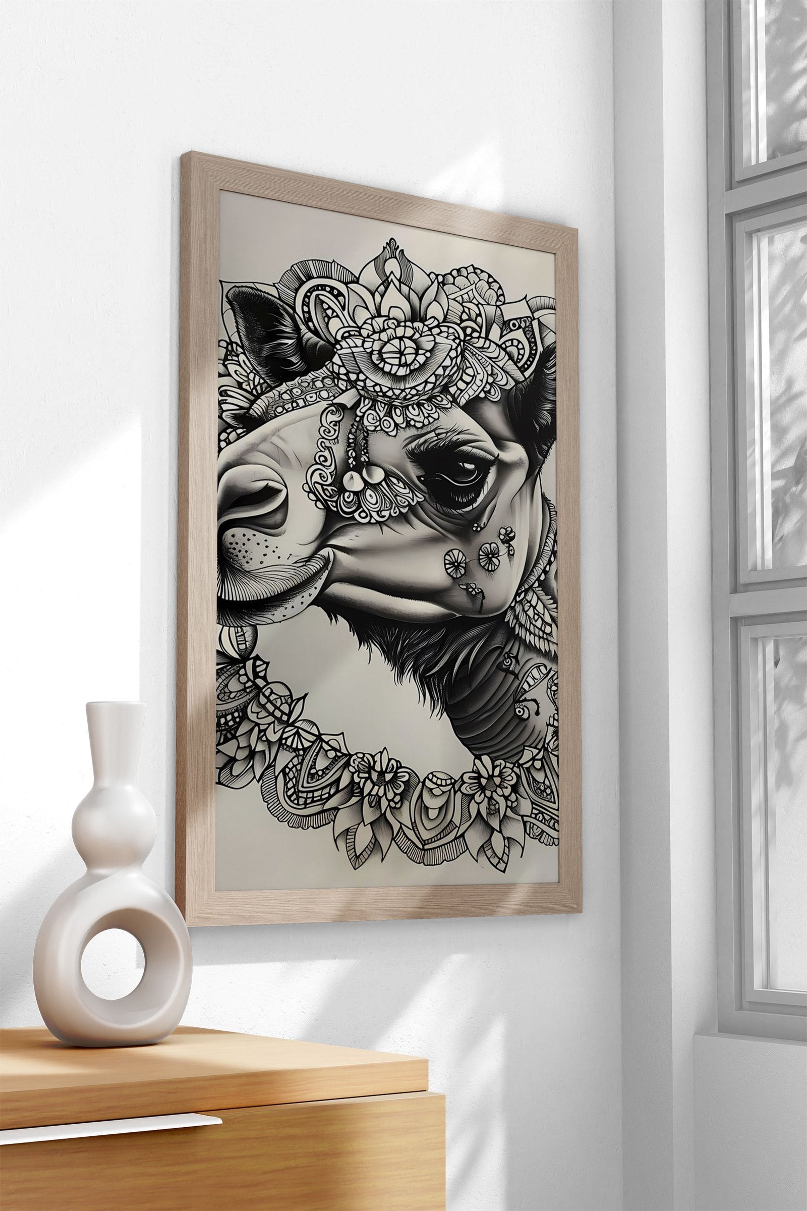 Mandala Camel Asian Style Poster | Wall Art for Home & Office | High-Quality Print - High-Quality Visual Display