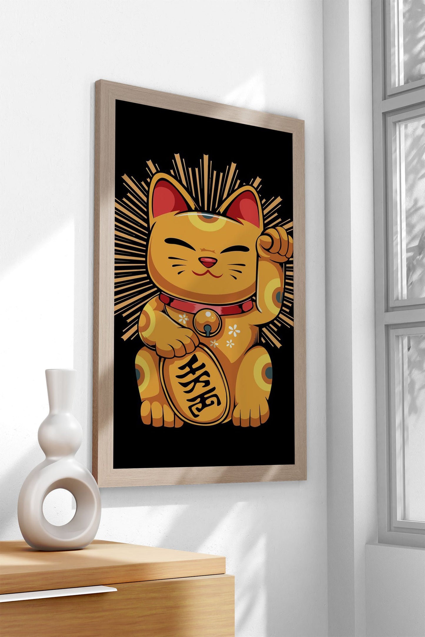 Maneki Lucky Cat Asian Style Poster | Wall Art for Home & Office | High-Quality Print - High-Quality Visual Display