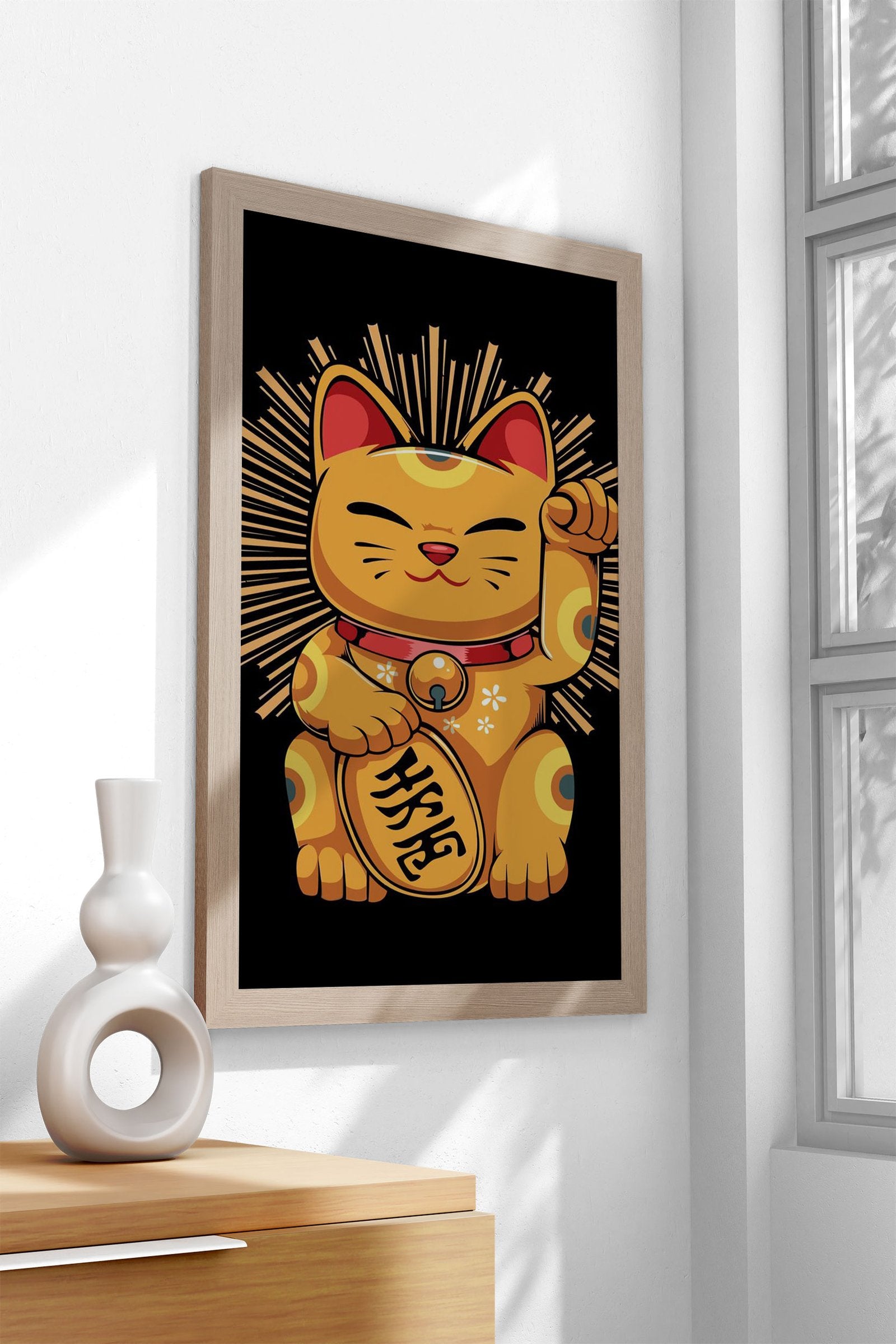 Maneki Lucky Cat Asian Style Poster | Wall Art for Home & Office | High-Quality Print - High-Quality Visual Display