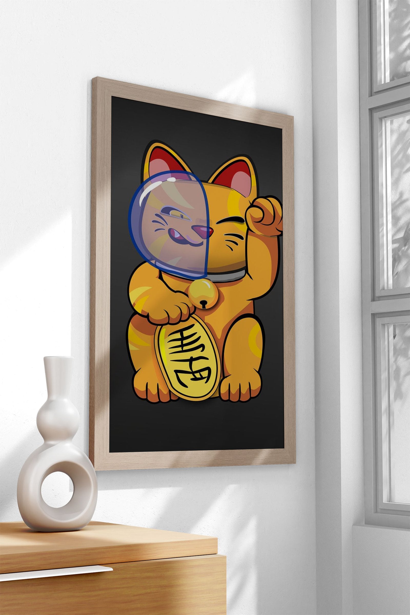 Maneki Neko Lucky Cat Asian Style Poster | Wall Art for Home & Office | High-Quality Print - High-Quality Visual Display