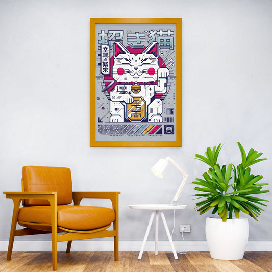 Maneki Neko Asian Style Poster | Wall Art for Home & Office | High-Quality Print - High-Quality Visual Display