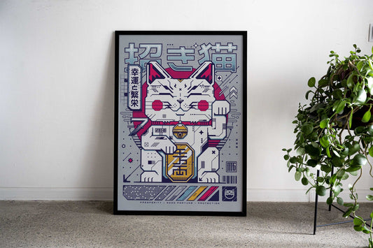 Maneki Neko Asian Style Poster | Wall Art for Home & Office | High-Quality Print - High-Quality Visual Display