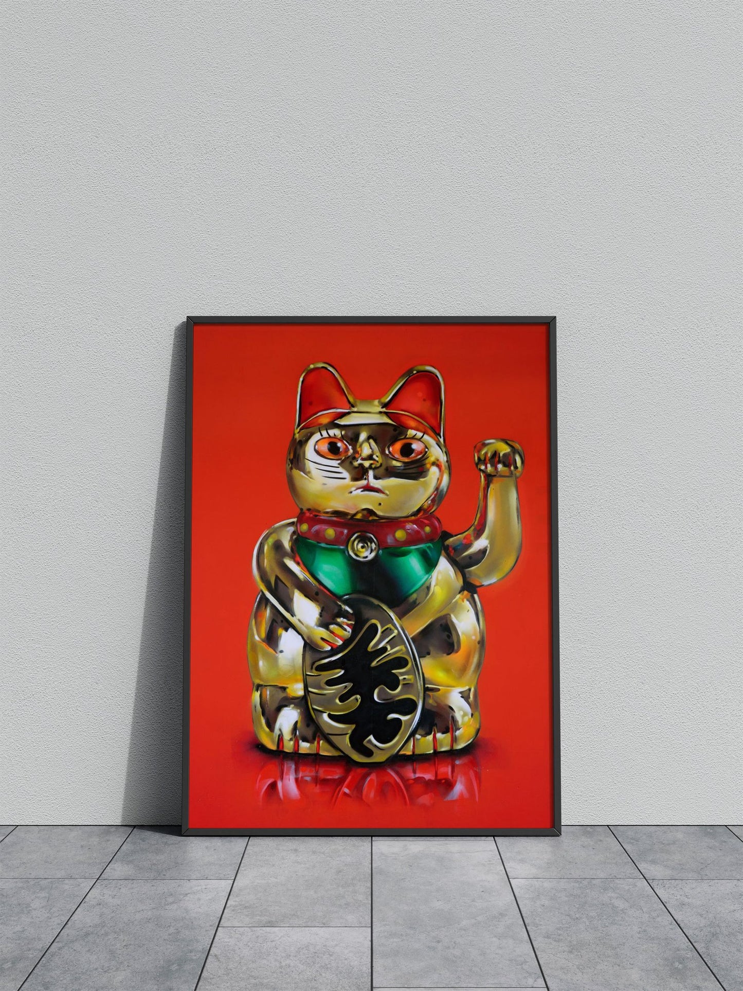 Maneki Neko painting Asian Style Poster | Wall Art for Home & Office | High-Quality Print - High-Quality Visual Display