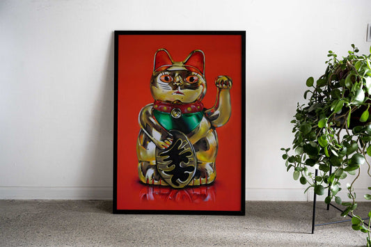 Maneki Neko painting Asian Style Poster | Wall Art for Home & Office | High-Quality Print - High-Quality Visual Display