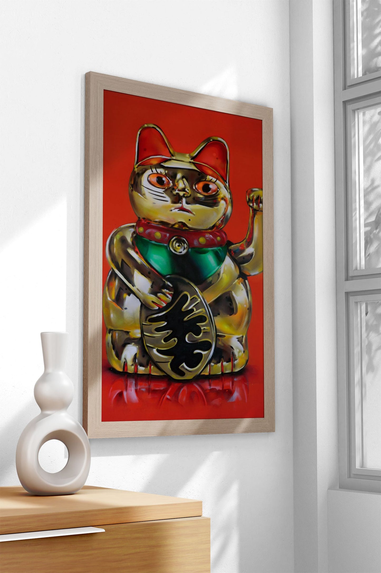 Maneki Neko painting Asian Style Poster | Wall Art for Home & Office | High-Quality Print - High-Quality Visual Display