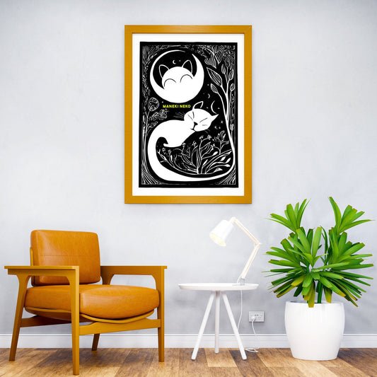 Maneki-Neko Tech Asian Style Poster | Wall Art for Home & Office | High-Quality Print - High-Quality Visual Display