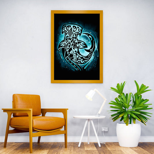 Maori Shark Asian Style Poster | Wall Art for Home & Office | High-Quality Print - High-Quality Visual Display