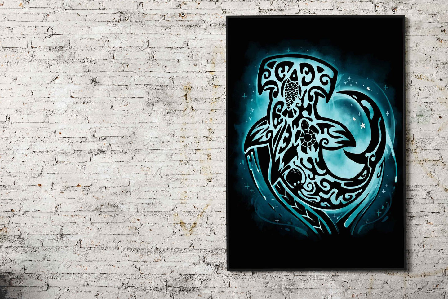 Maori Shark Asian Style Poster | Wall Art for Home & Office | High-Quality Print - High-Quality Visual Display