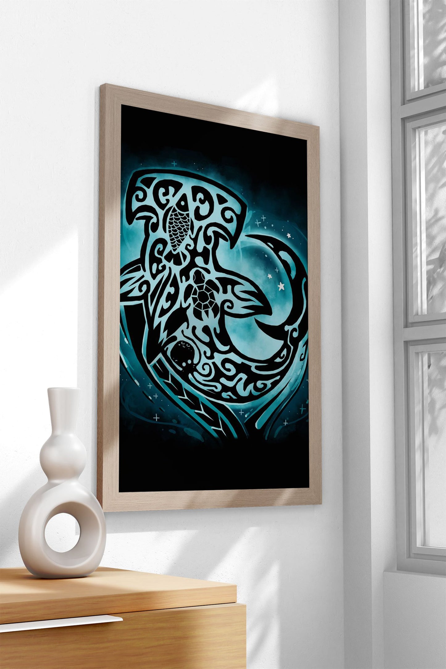 Maori Shark Asian Style Poster | Wall Art for Home & Office | High-Quality Print - High-Quality Visual Display