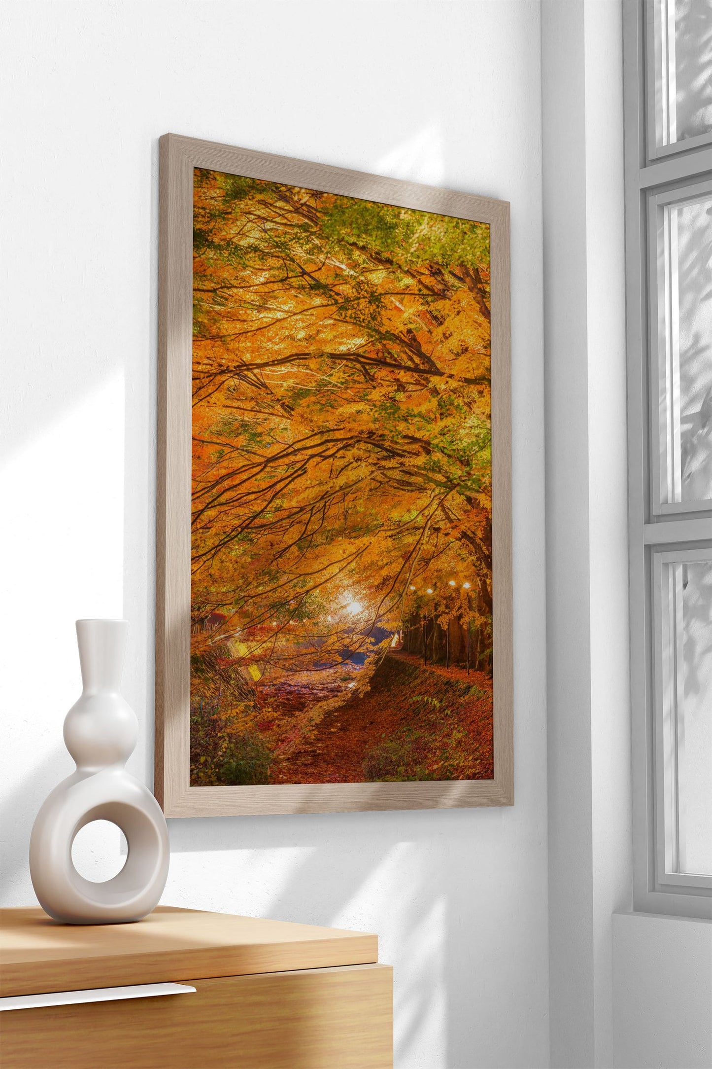 Maple Lake Kawaguchi Asian Style Poster | Wall Art for Home & Office | High-Quality Print - High-Quality Visual Display