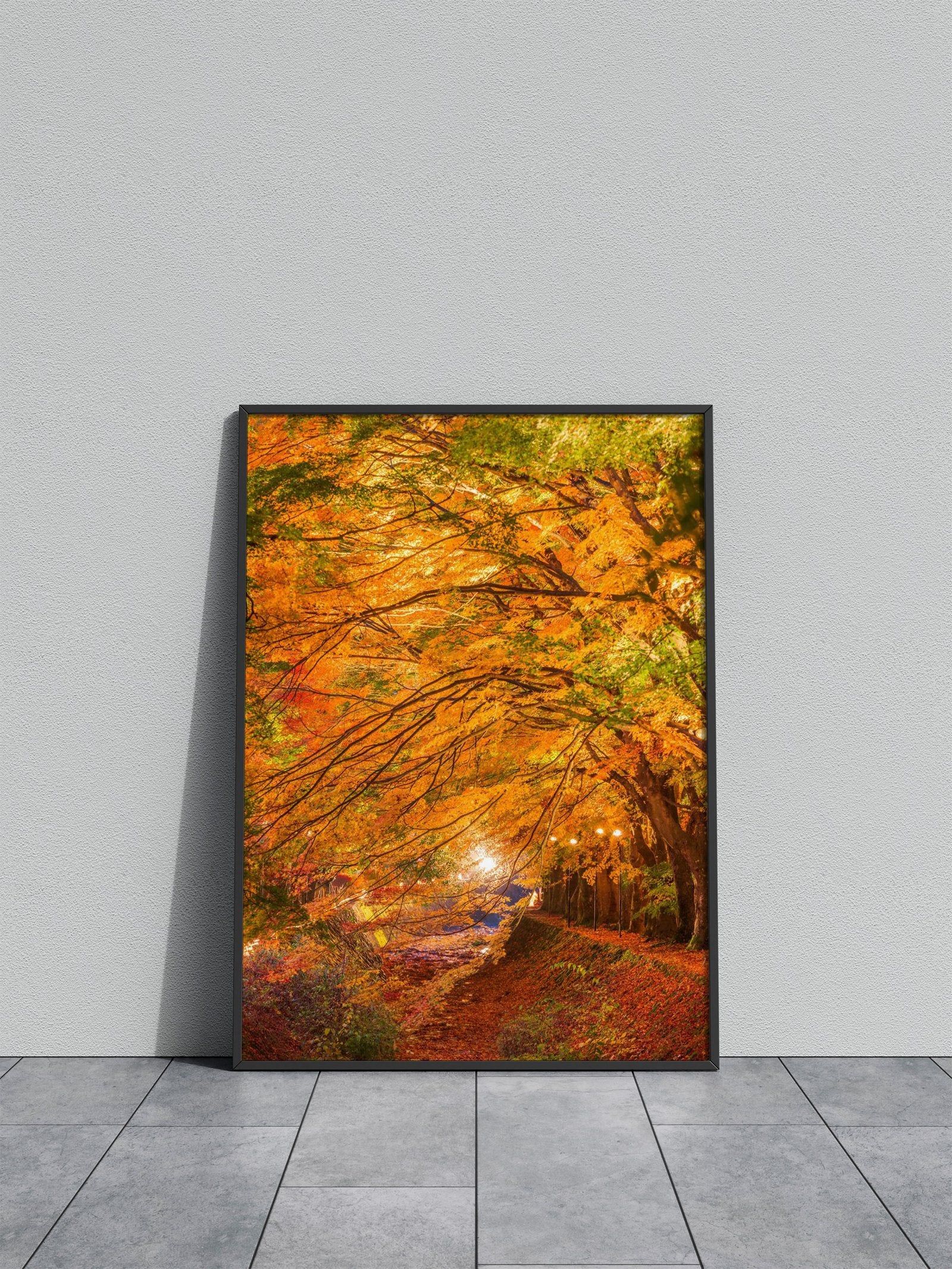 Maple Lake Kawaguchi Asian Style Poster | Wall Art for Home & Office | High-Quality Print - High-Quality Visual Display