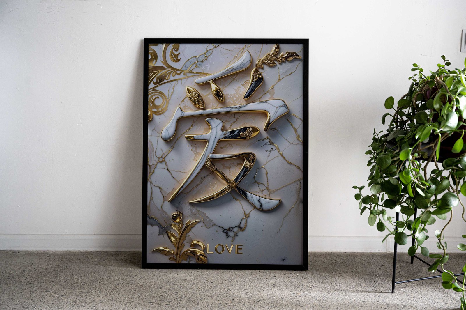 Marble Love Asian Style Poster | Wall Art for Home & Office | High-Quality Print - High-Quality Visual Display