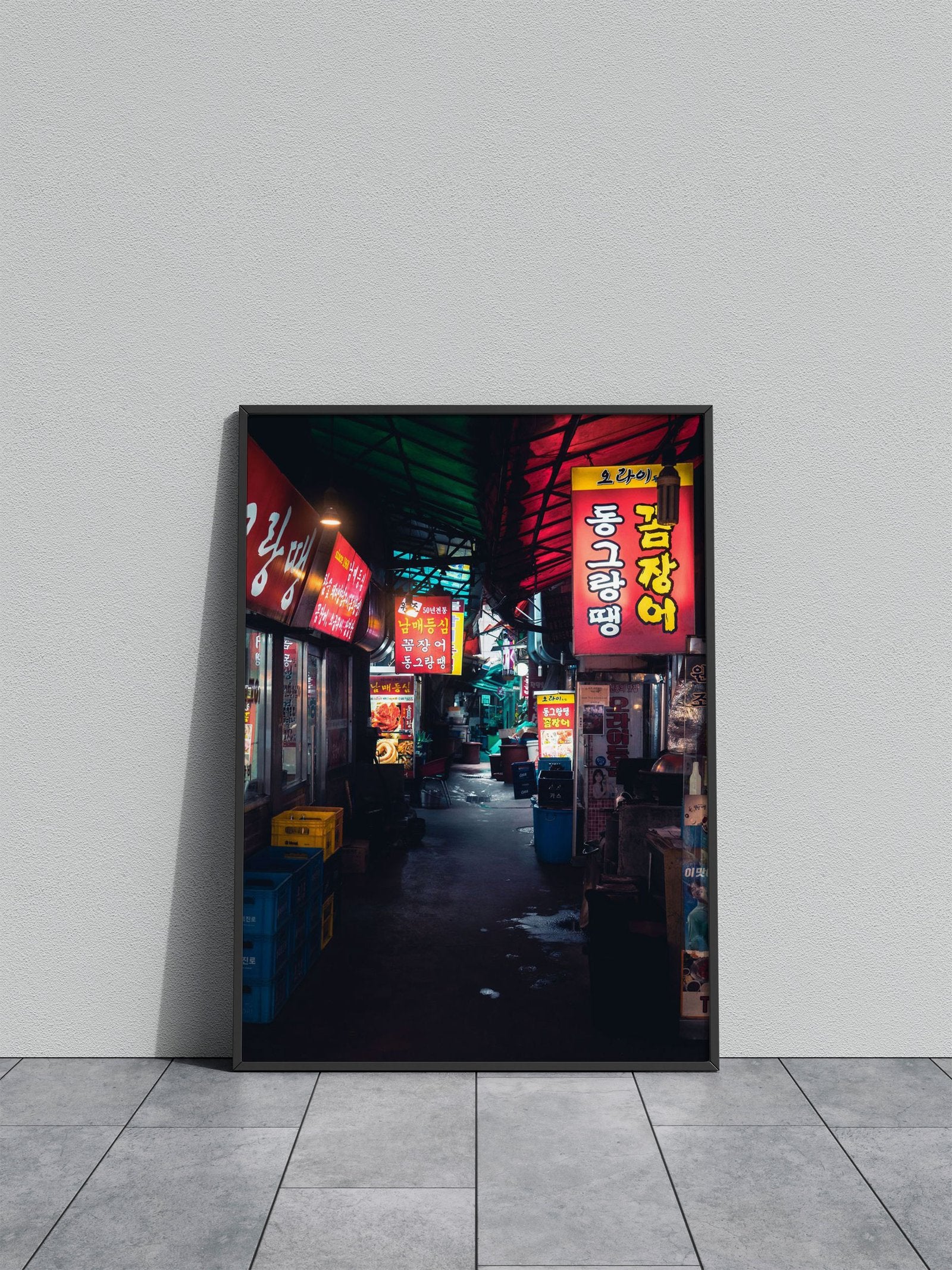 Market alley in Seoul Asian Style Poster | Wall Art for Home & Office | High-Quality Print - High-Quality Visual Display