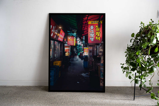 Market alley in Seoul Asian Style Poster | Wall Art for Home & Office | High-Quality Print - High-Quality Visual Display