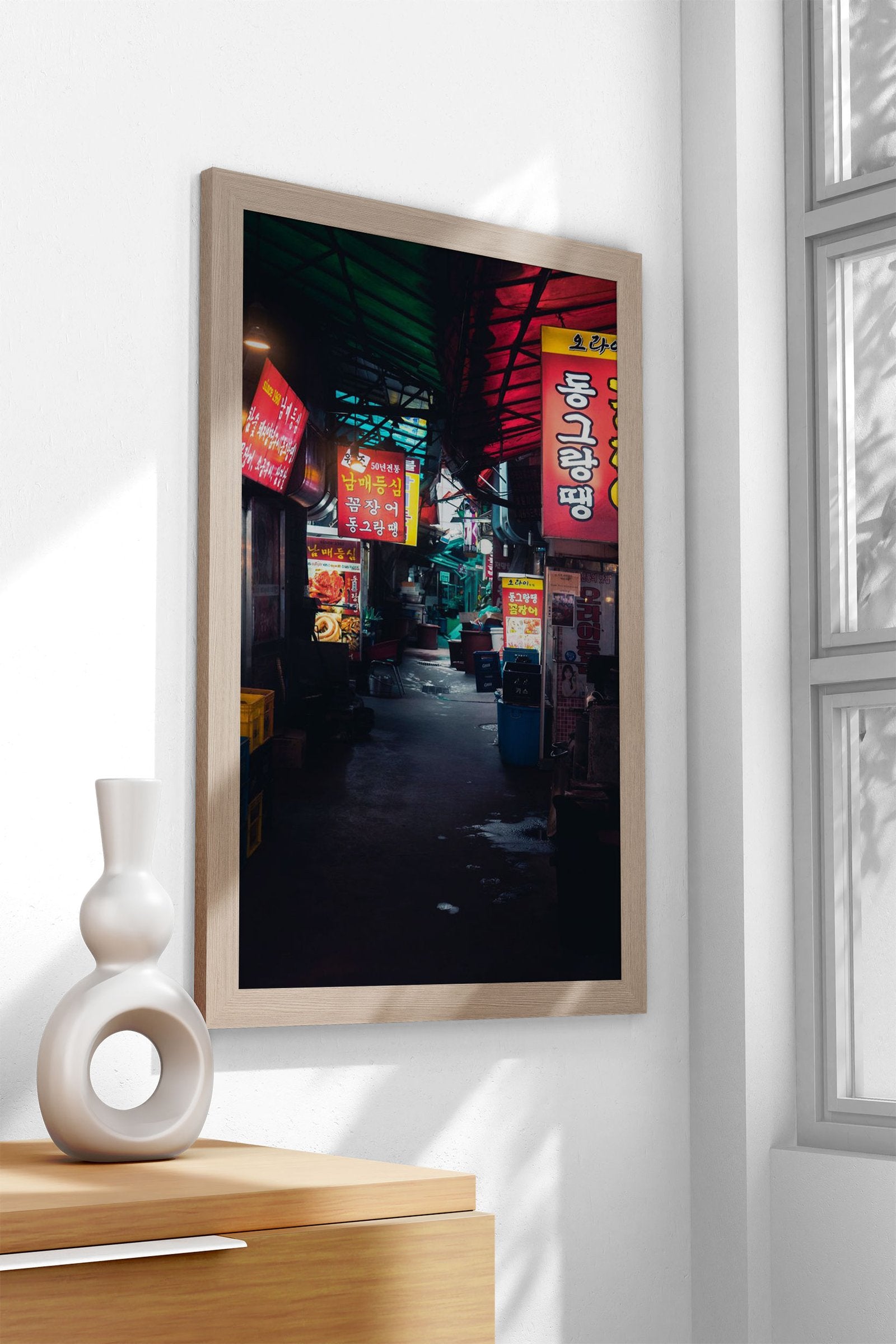 Market alley in Seoul Asian Style Poster | Wall Art for Home & Office | High-Quality Print - High-Quality Visual Display