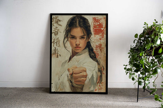 Martial Arts Woman Asian Style Poster | Wall Art for Home & Office | High-Quality Print - High-Quality Visual Display