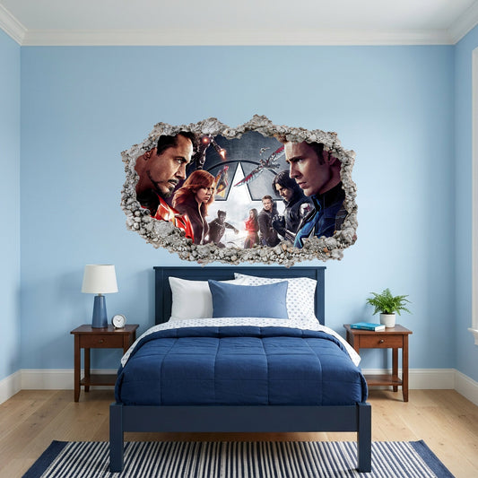 Marvel Avengers Superheroes 3D Effect Sticker Kids Room Decor 013