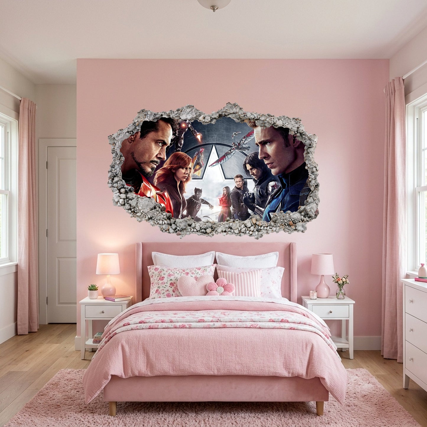 Marvel Avengers Superheroes 3D Effect Sticker Kids Room Decor 013