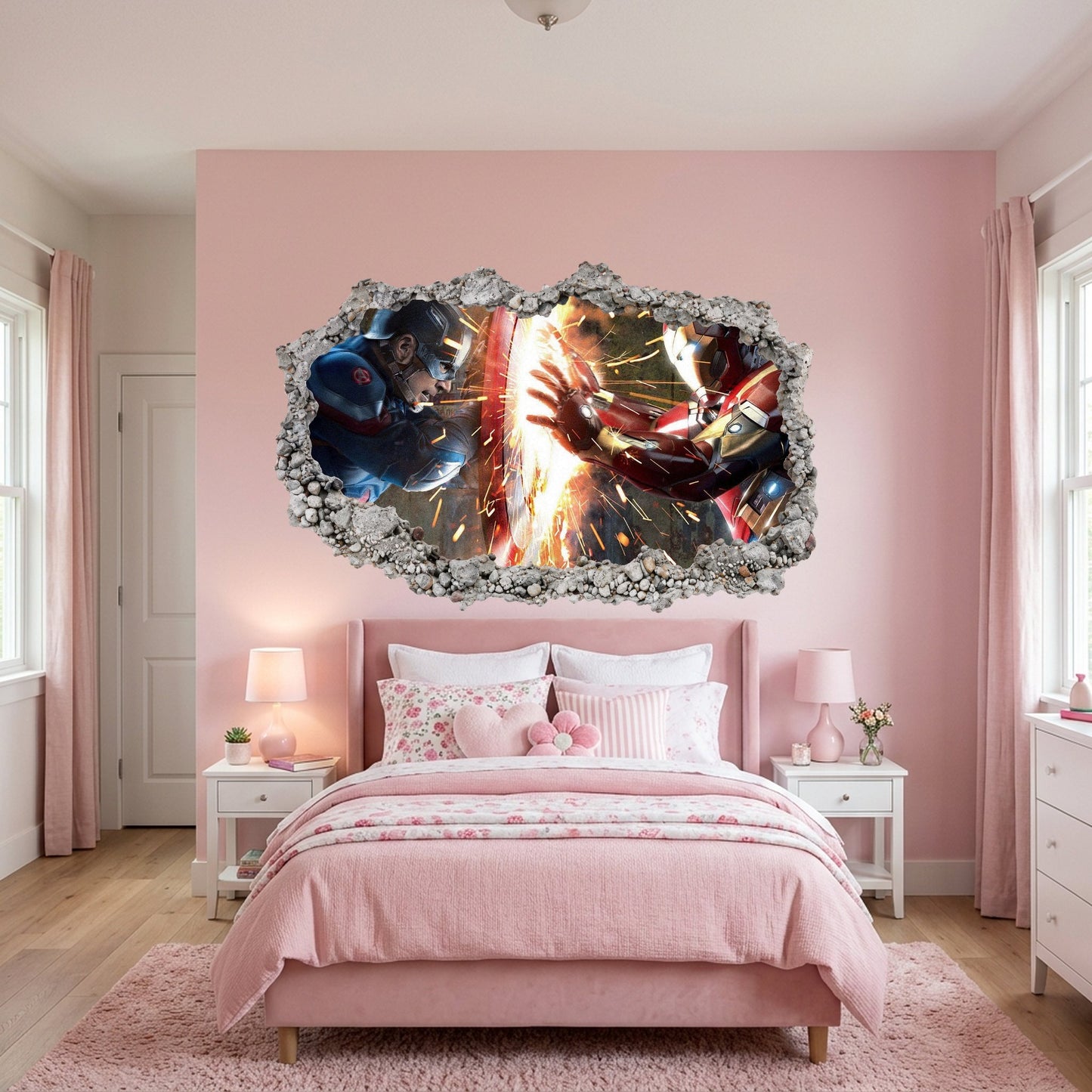 Marvel Avengers Superheroes 3D Effect Sticker Wall Art Sticker 031
