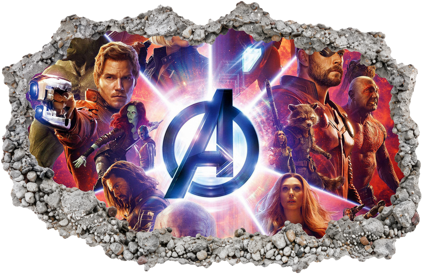 Marvel Avengers Superheroes 3D Smashed Wall Decal Kids Room Decor 042