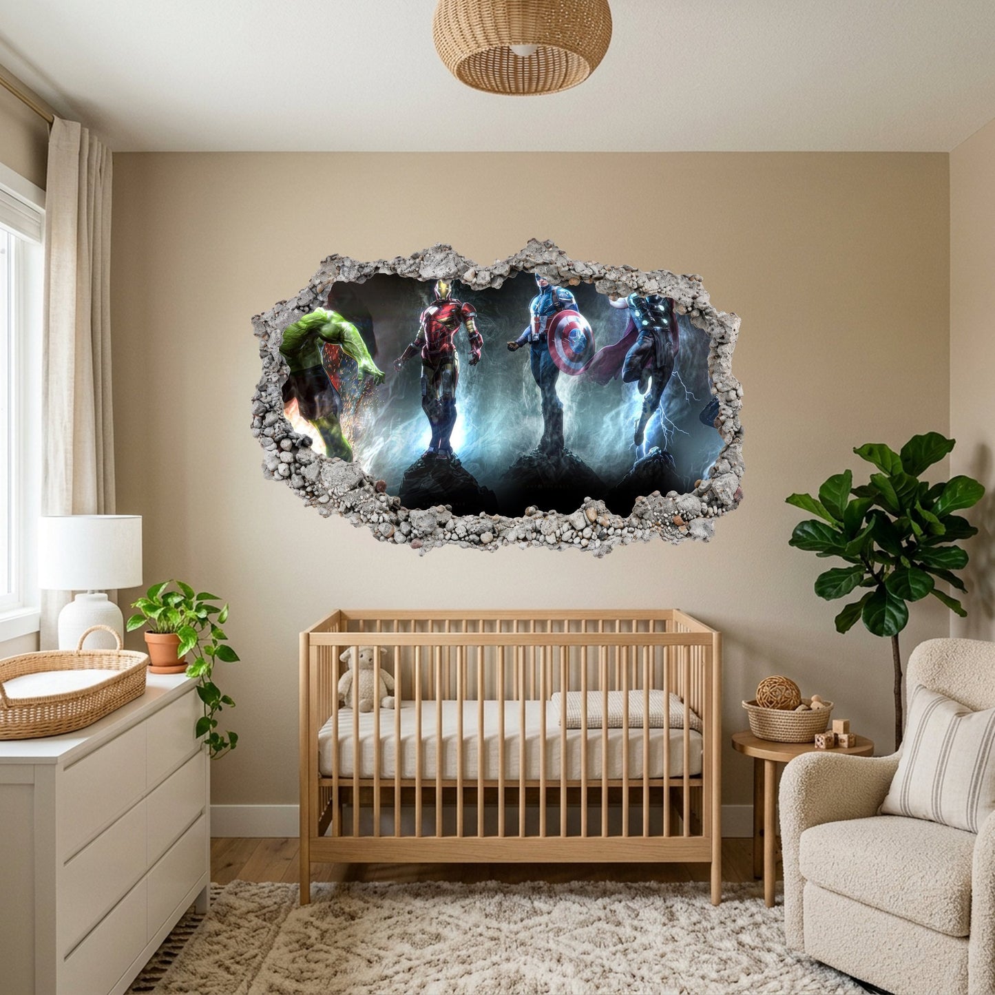 Marvel Avengers Superheroes Nursery Wall Art Playroom Art Decal 005
