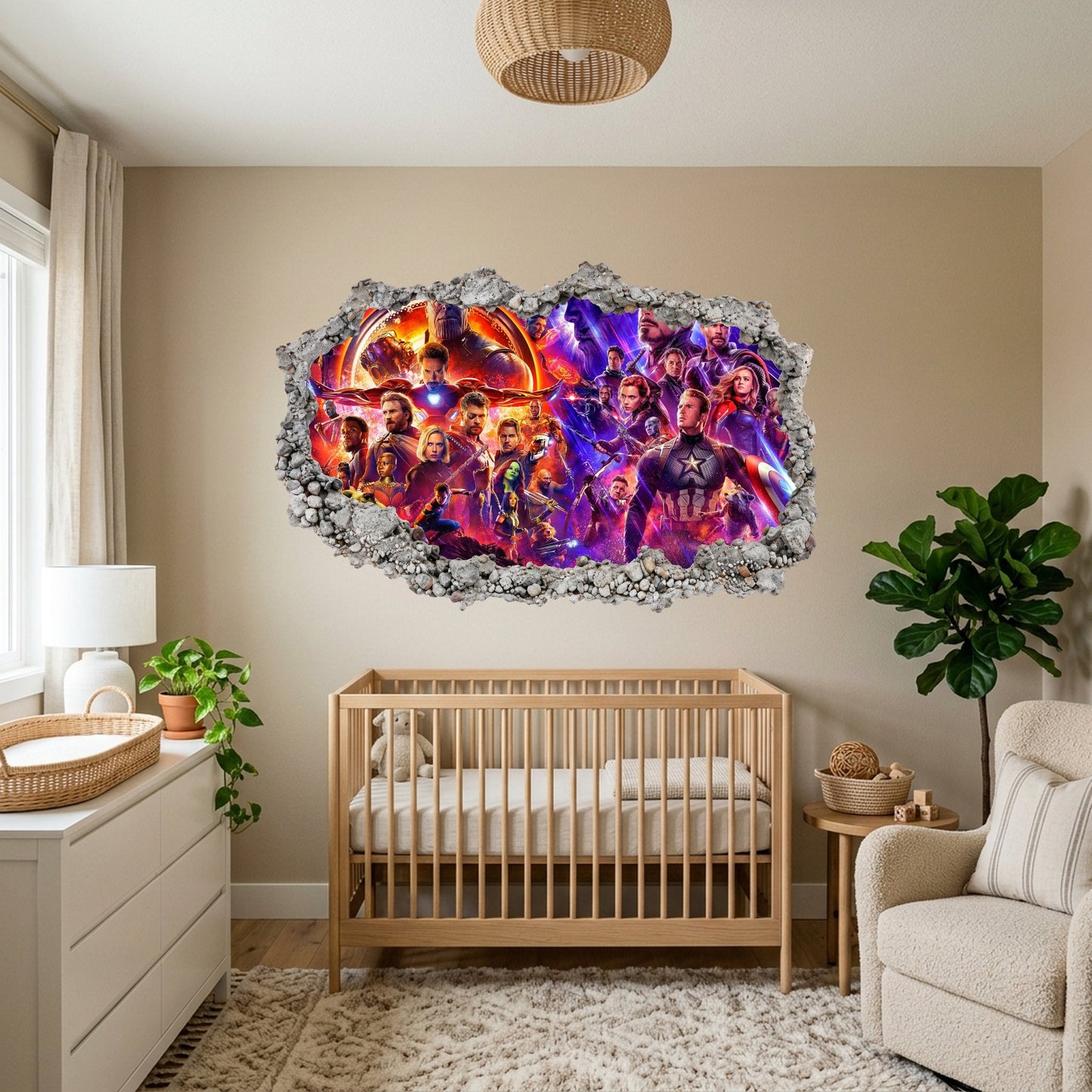 Marvel Avengers Superheroes Nursery Wall Art Wall Art Sticker 002