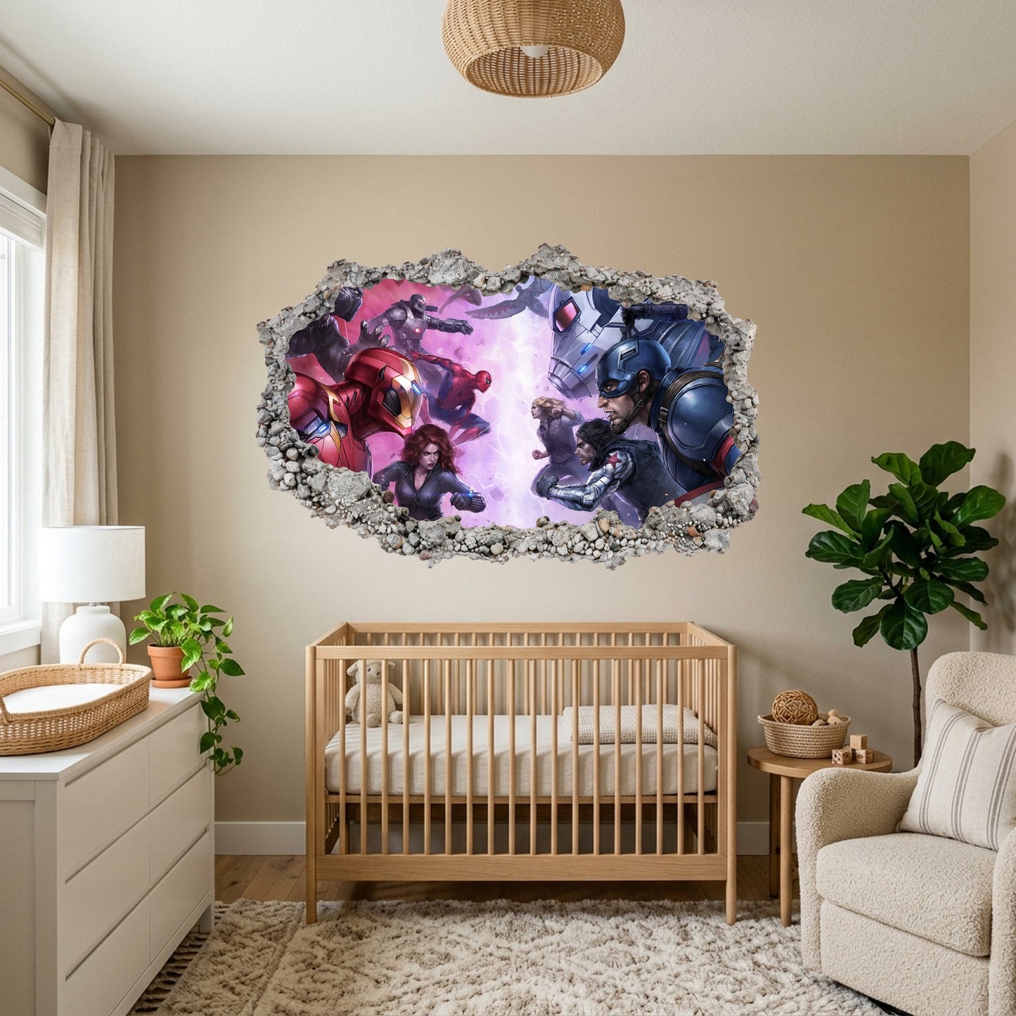 Marvel Avengers Superheroes Nursery Wall Art Wall Art Sticker 037