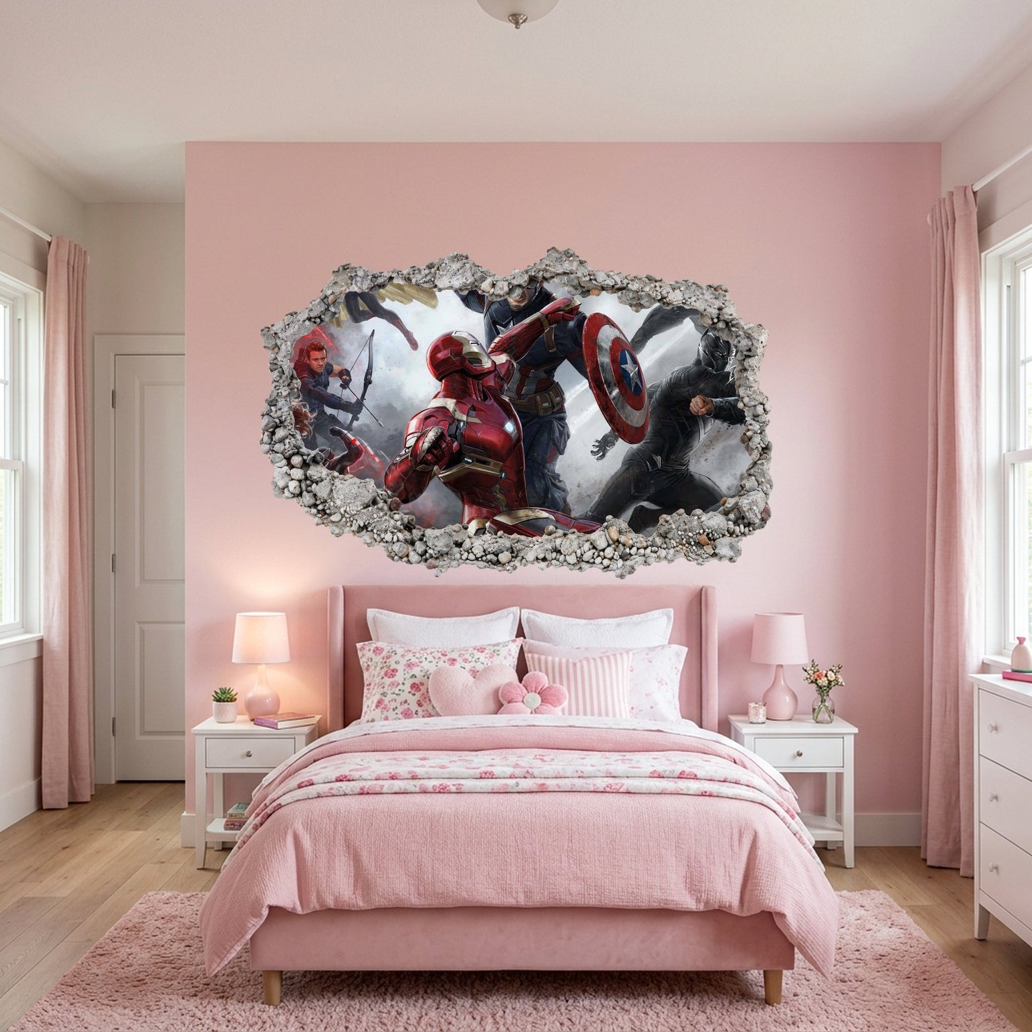 Marvel Avengers Superheroes Playroom Art Decal Vinyl Mural 018