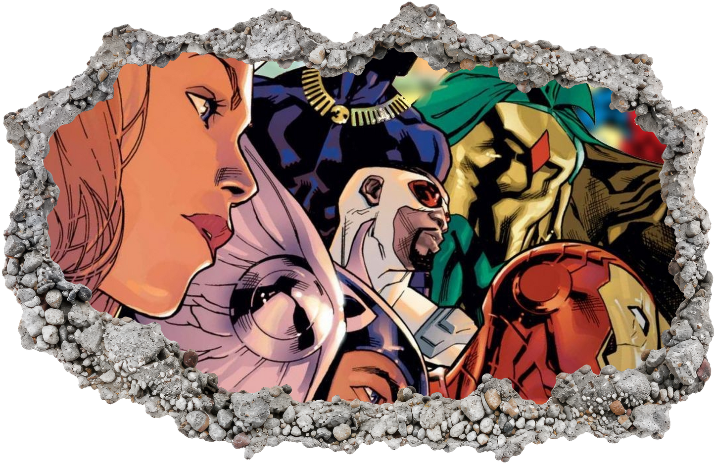 Marvel Cinematic Universe Avengers 3D Wall Hole Decal Playroom Art Decal 011