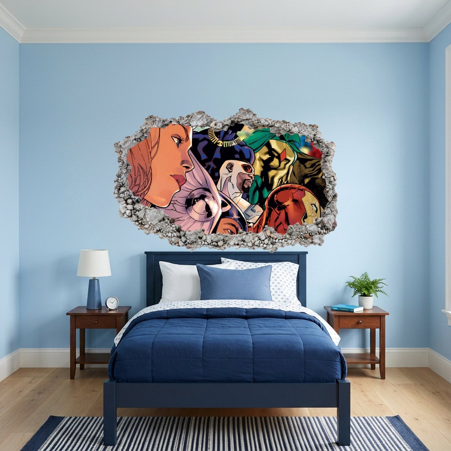 Marvel Cinematic Universe Avengers 3D Wall Hole Decal Playroom Art Decal 011