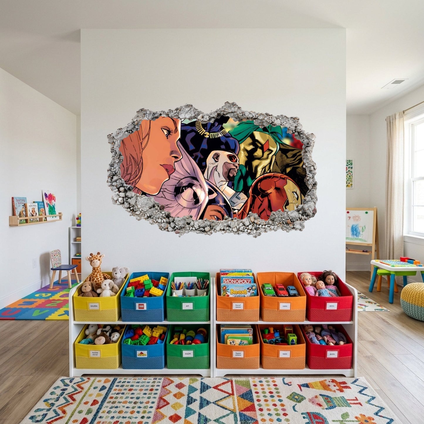 Marvel Cinematic Universe Avengers 3D Wall Hole Decal Playroom Art Decal 011
