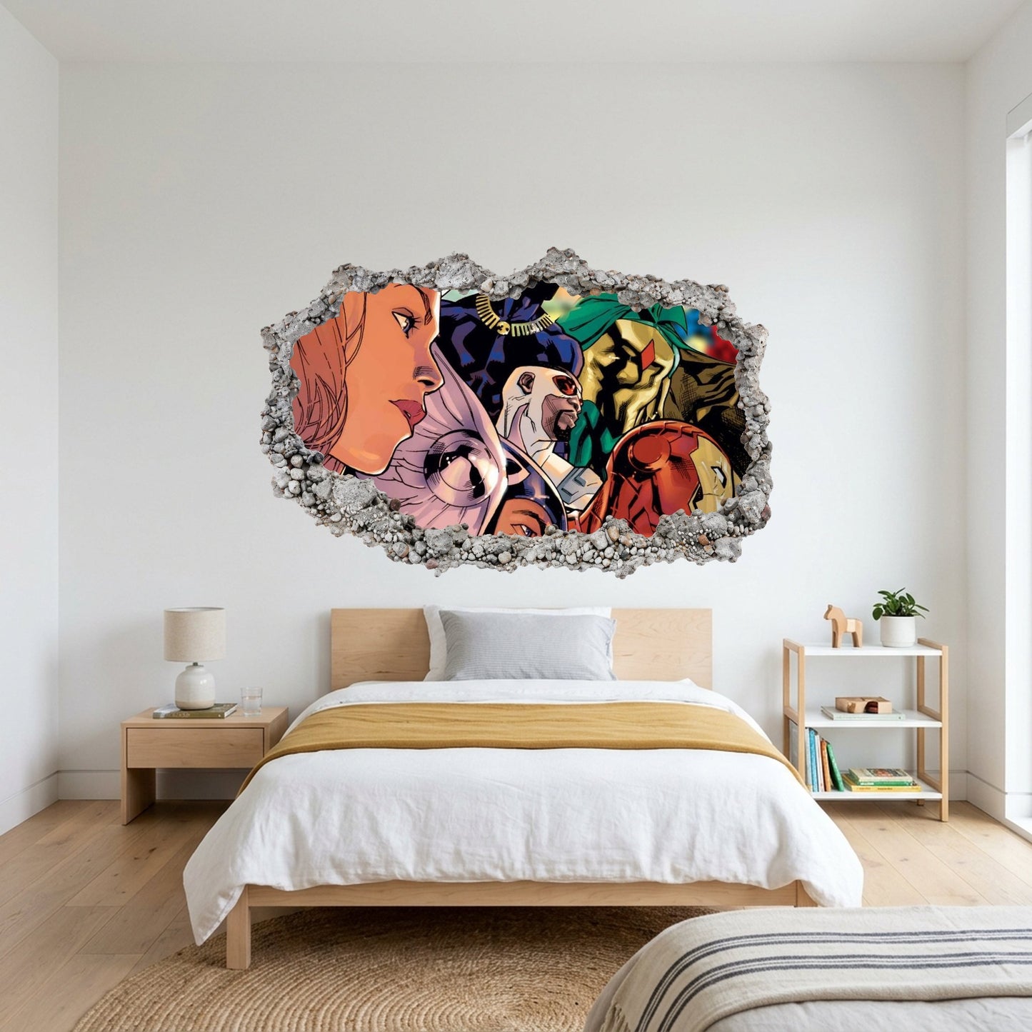 Marvel Cinematic Universe Avengers 3D Wall Hole Decal Playroom Art Decal 011