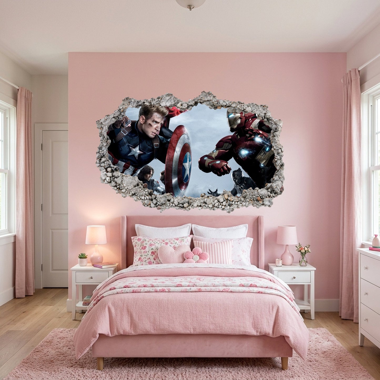 Marvel Cinematic Universe Avengers Kids Room Decor Playroom Art Decal 028