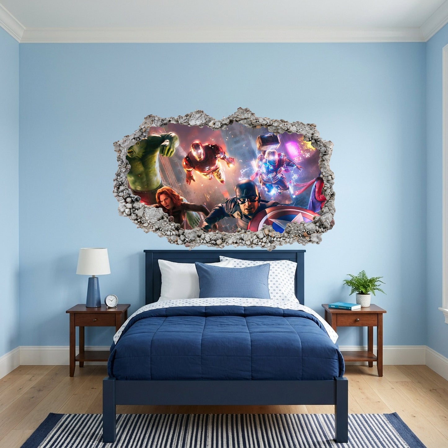 Marvel Cinematic Universe Avengers Smashed Brick Decal Nursery Wall Art 003