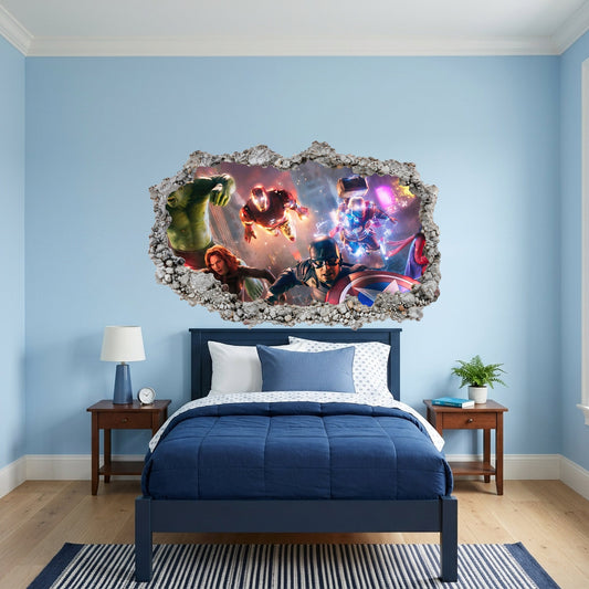 Marvel Cinematic Universe Avengers Smashed Brick Decal Nursery Wall Art 003