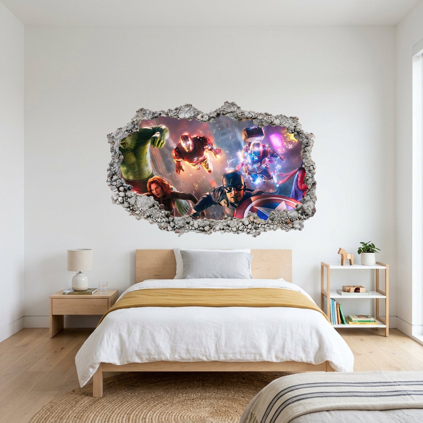 Marvel Cinematic Universe Avengers Smashed Brick Decal Nursery Wall Art 003
