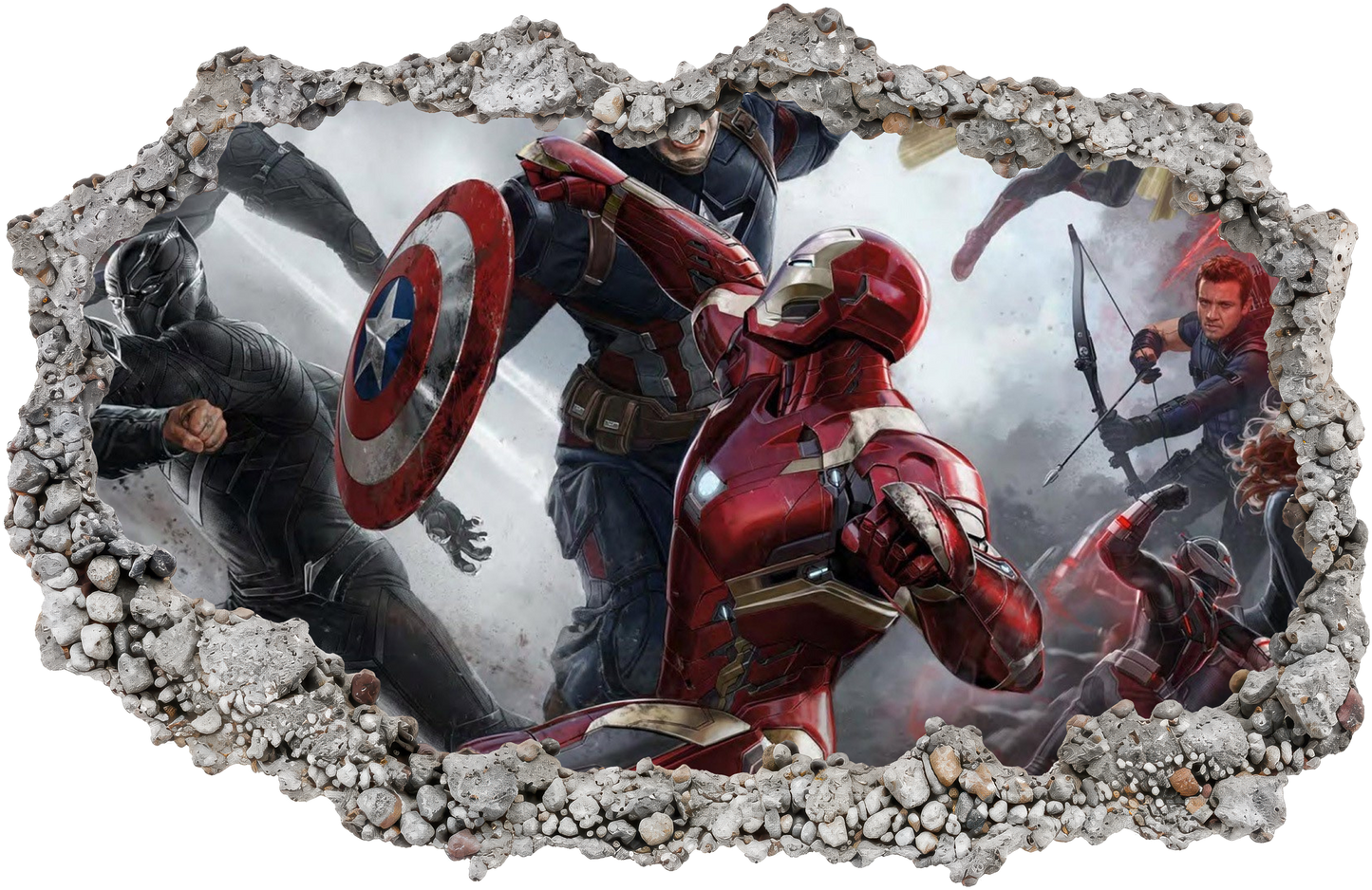 Marvel Cinematic Universe Avengers Smashed Brick Decal Wall Art Sticker 017