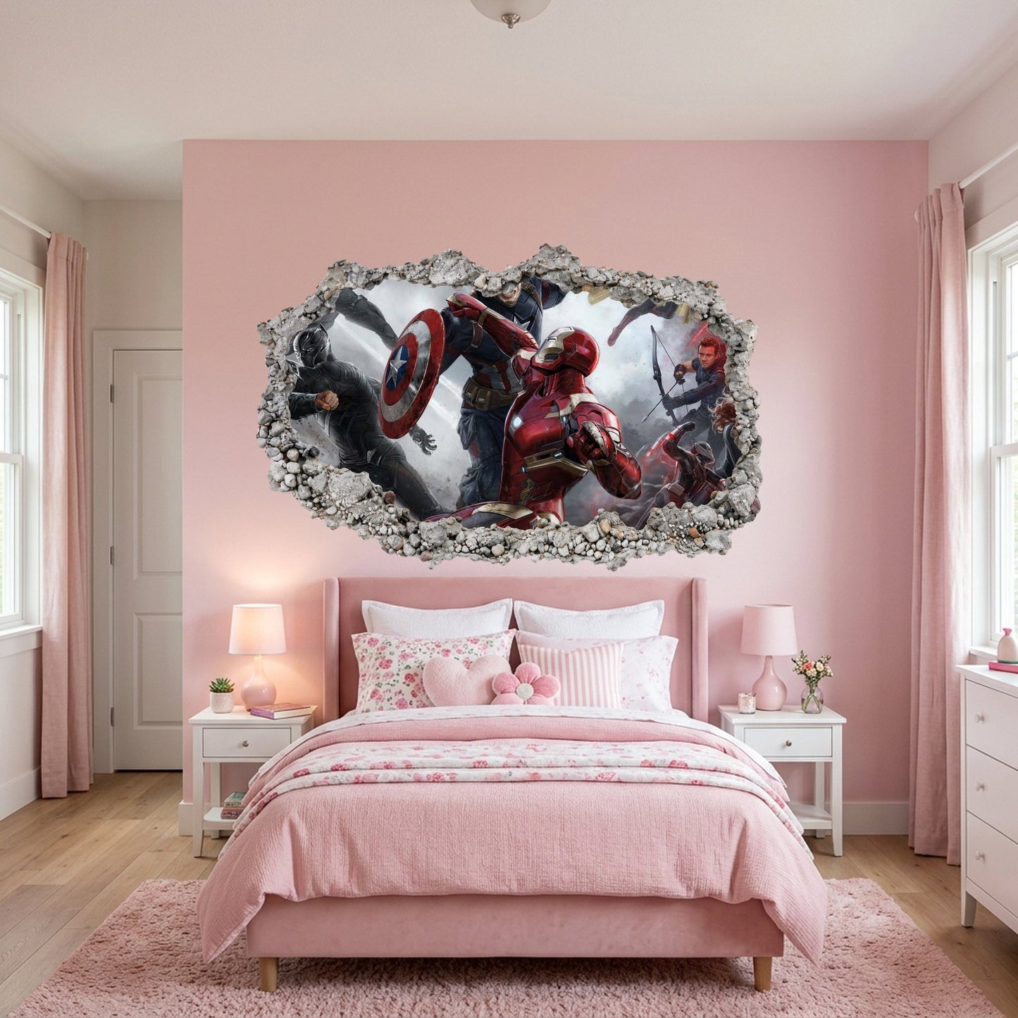 Marvel Cinematic Universe Avengers Smashed Brick Decal Wall Art Sticker 017