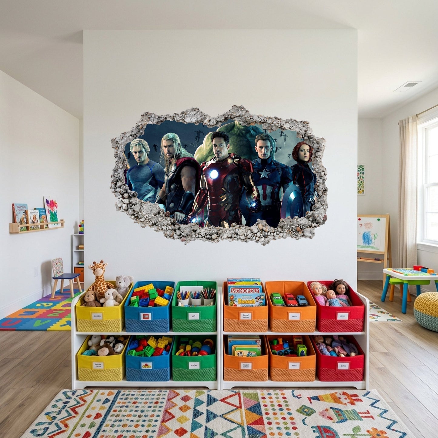 Marvel Cinematic Universe Avengers Vinyl Mural 3D Wall Hole Decal 032