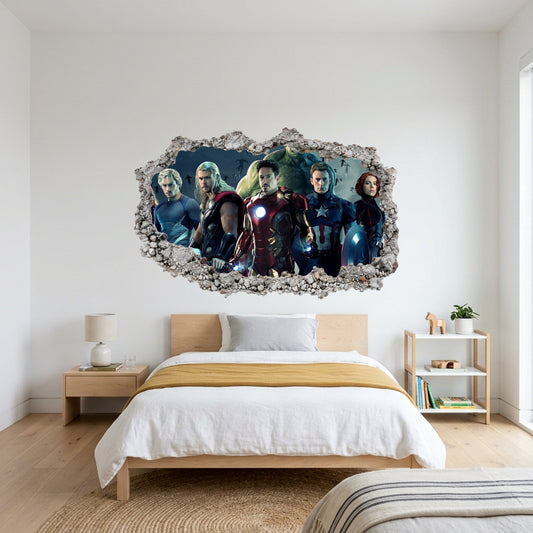 Marvel Cinematic Universe Avengers Vinyl Mural 3D Wall Hole Decal 032