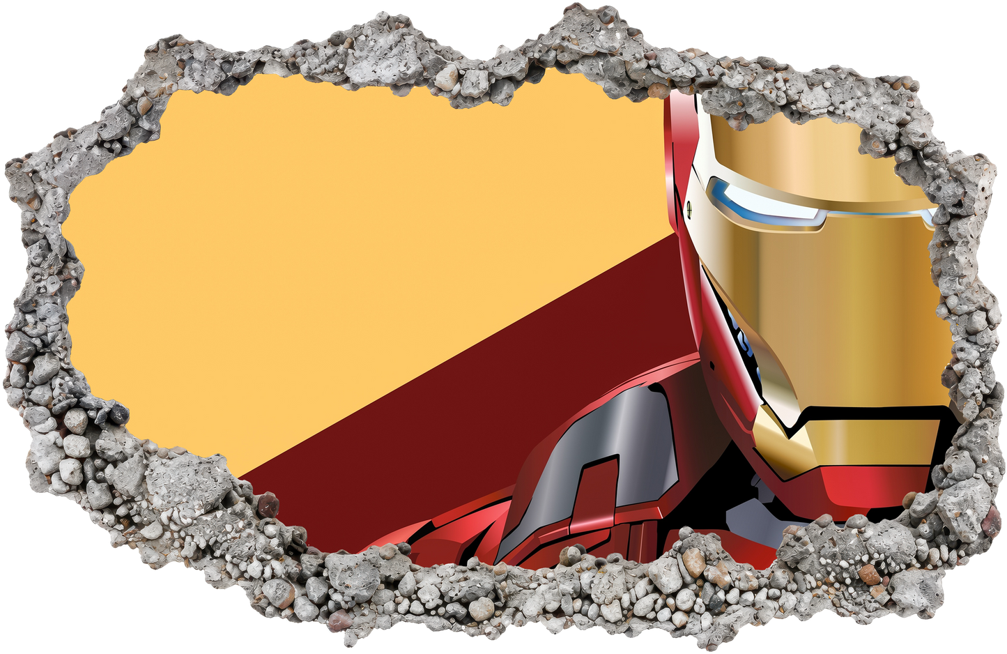 Marvel Iron Man Tony Stark 3D Smashed Wall Decal Playroom Art Decal 086