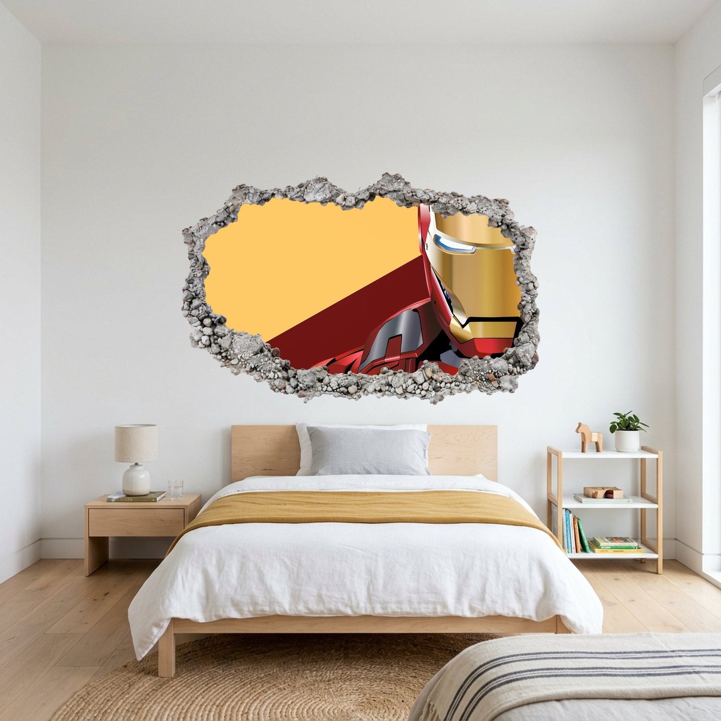 Marvel Iron Man Tony Stark 3D Smashed Wall Decal Playroom Art Decal 086