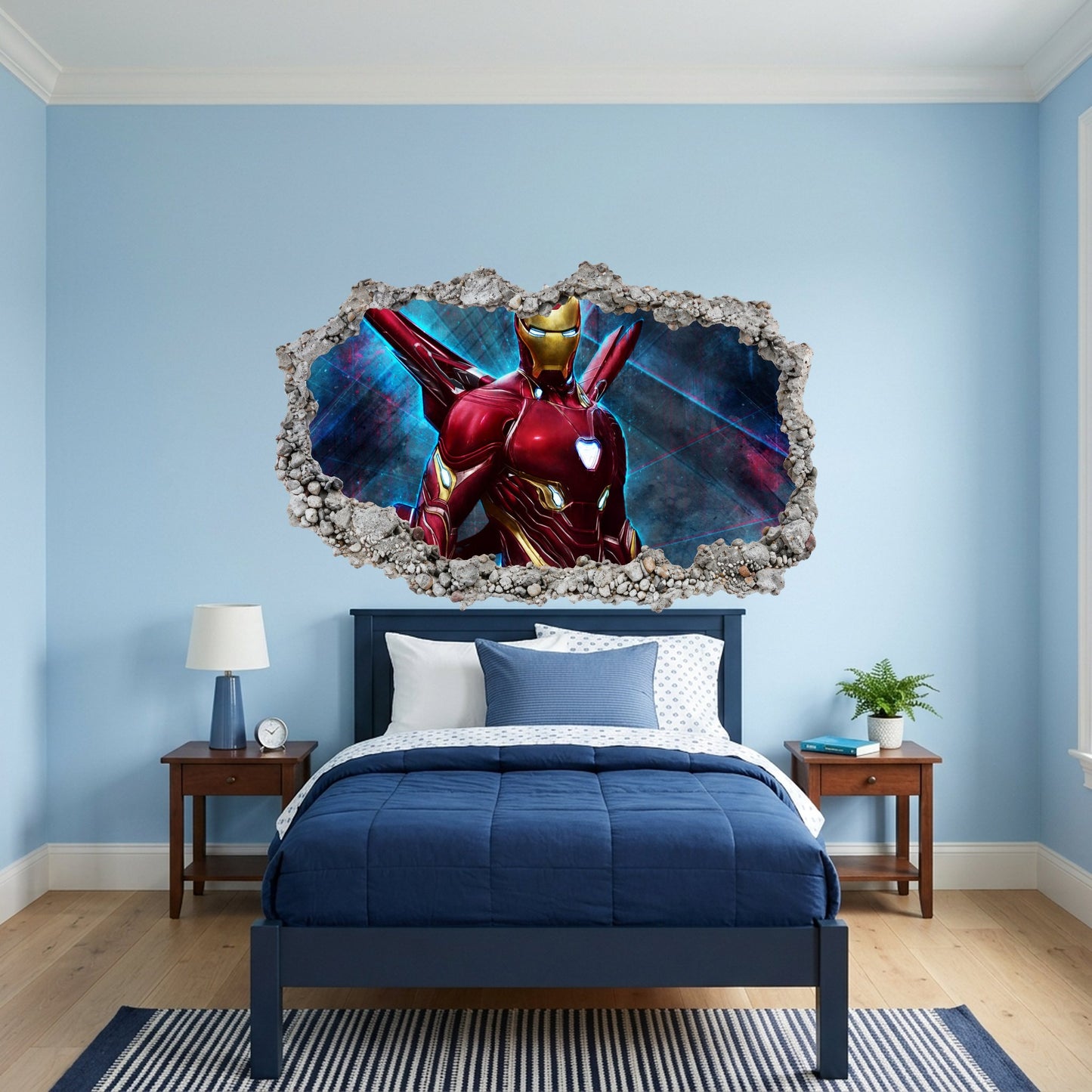 Marvel Iron Man Tony Stark 3D Smashed Wall Decal Vinyl Mural 071