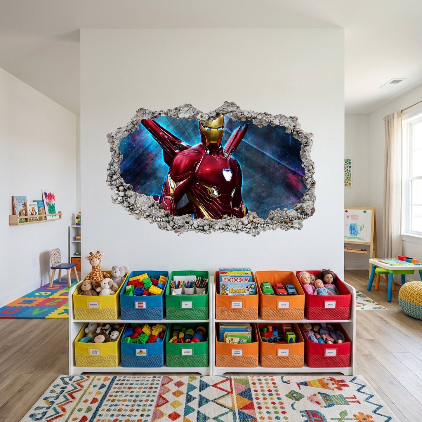 Marvel Iron Man Tony Stark 3D Smashed Wall Decal Vinyl Mural 071