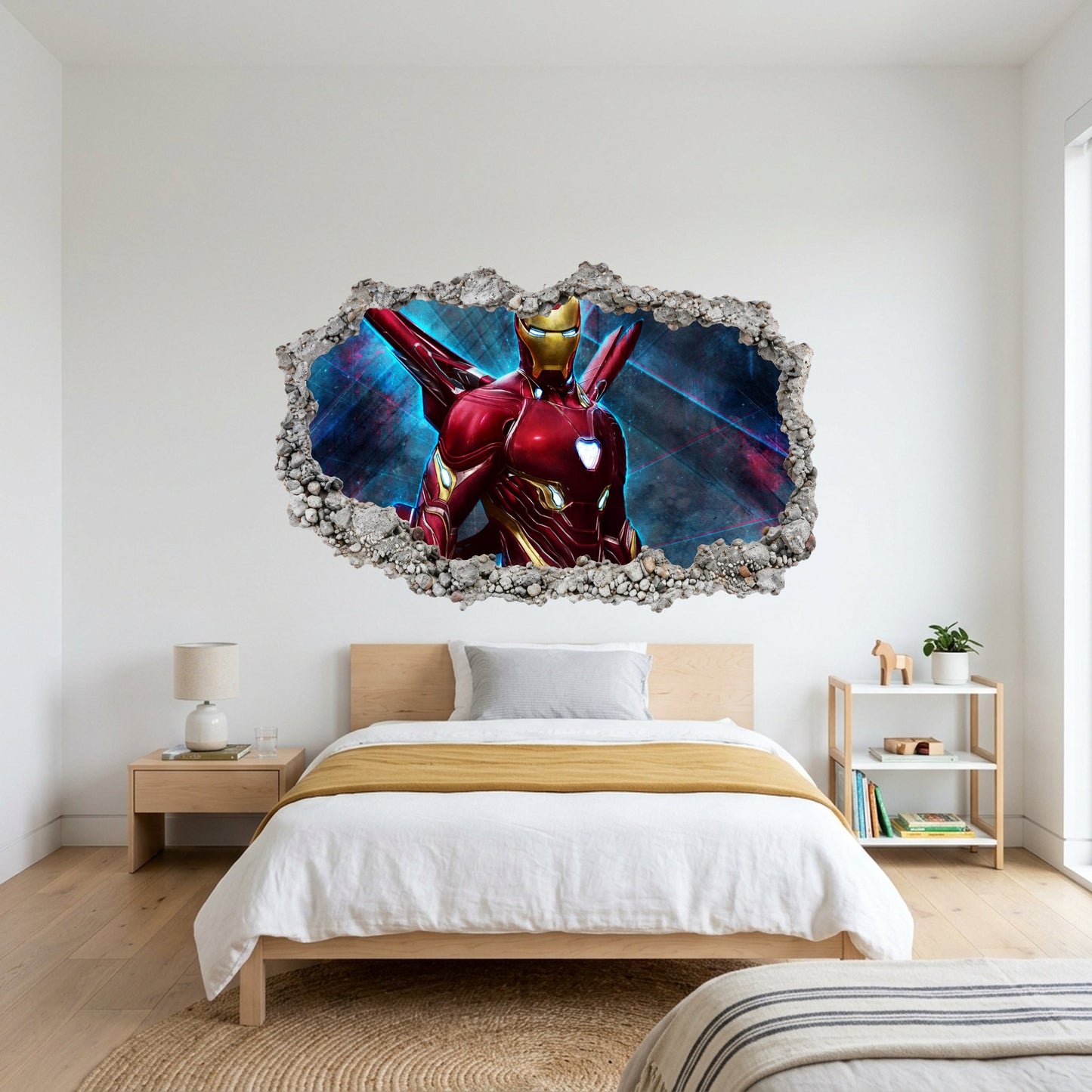 Marvel Iron Man Tony Stark 3D Smashed Wall Decal Vinyl Mural 071